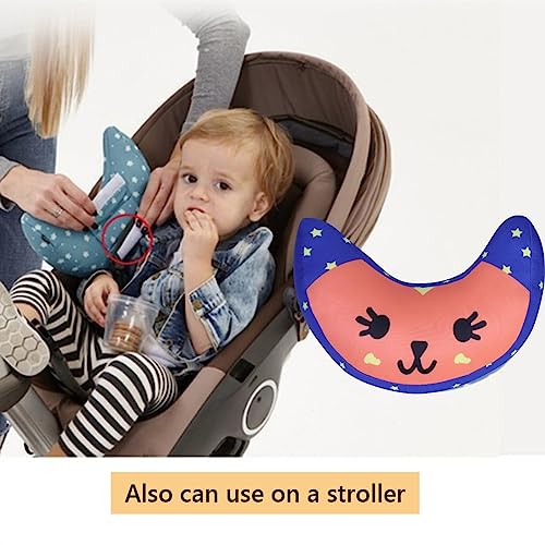 Image of Kids Car Seat Travel Neck Pillow Soft Neck Support Cushion Car Seat Belt Cover Cushion Pillow Car Seatbelt Shoulder Pad Head Neck Support Pillow Seat Strap Pillow for Car Airplane Pushchair Travel