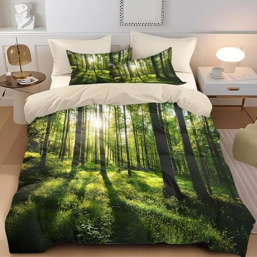 Ensemble de couette Forêt au Soleil 3 pièces avec drap et taie pour lit une place - 2