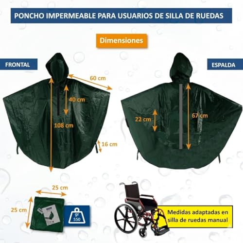 Capa de lluvia para silla de ruedas chubasquero estándar que cubre las piernas 5