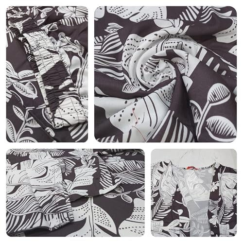Image of GRECIILOOKS Co-ord Set for Women Stylish | Women Co-Ord Pajama Set | Stylish Night Dress & Beach Outfit | 2 Piece Printed Shirt & Shorts Loungewear | Comfortable Pajama Sets for Womens