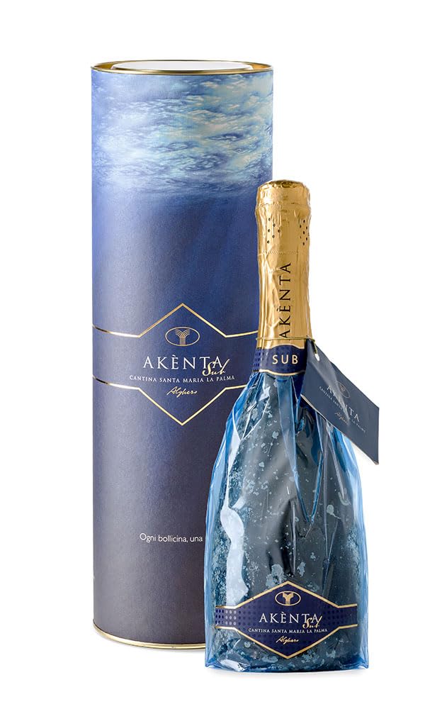 Slow Sardinia - Cantina Santa Maria La Palma - Akenta vino Sub Spumante Vermentino | Affinato in Mare | Edizione Limitata | Confezione, 750 ml