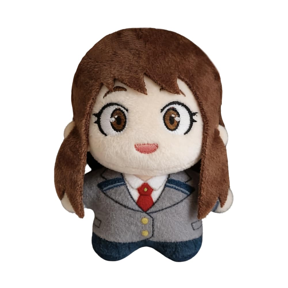 Zhongkaihua Ochaco Uraraka Soft Figure MHA Merch 10cm Cute Anime Stuffed Pendant MHA Keychain Hanging Ornament Backpack Pendant