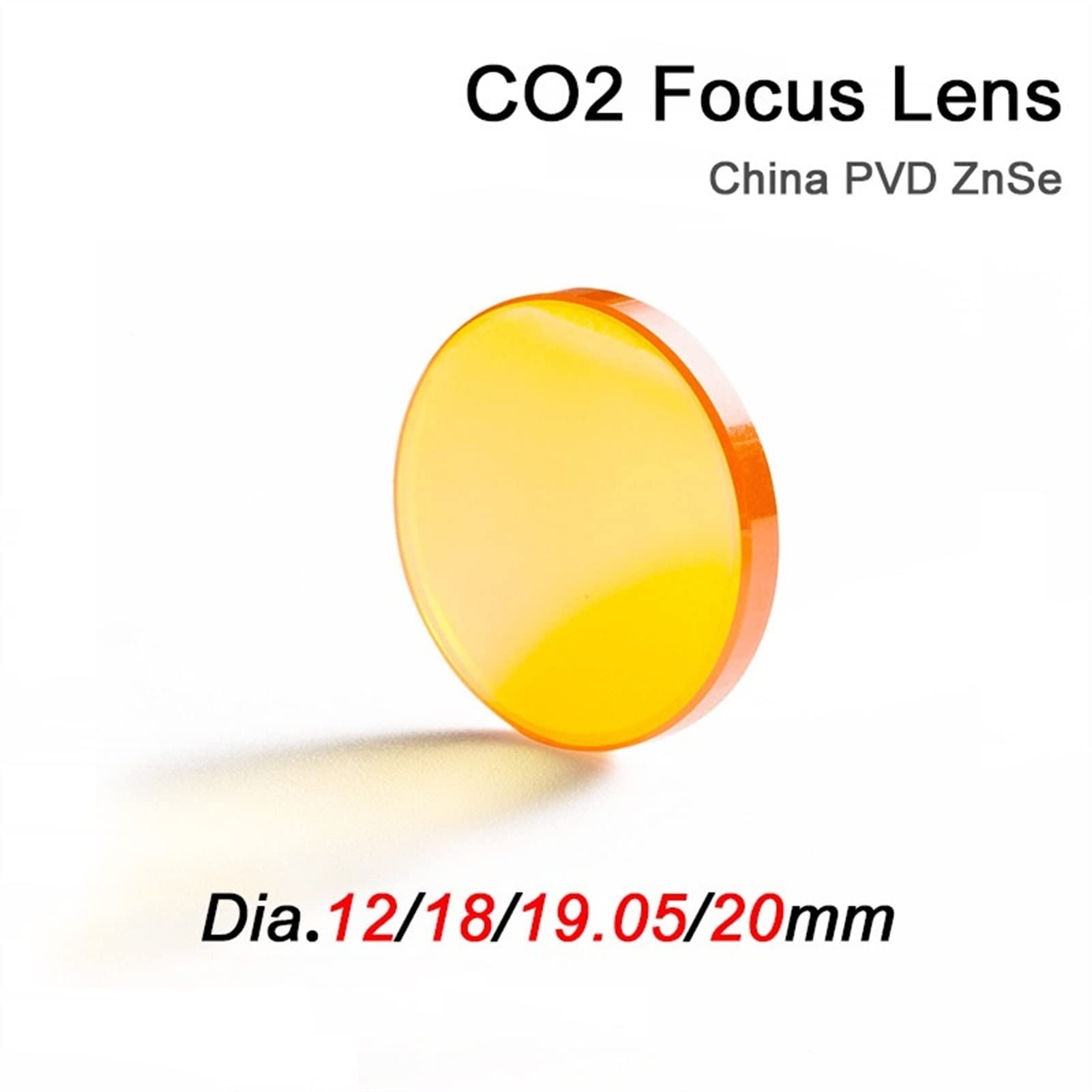 Co2 Lens China PVD ZnSe Dia.12/18/19.05/20 mm FL38.1/50.8/63.5/76.2/101.6 mm for Laser Engraver Machine(10pcs,12MM_38.1MM)