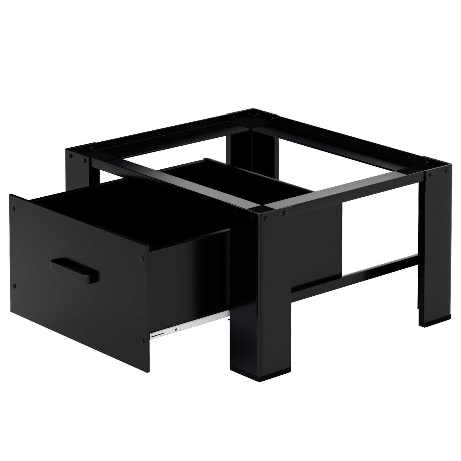Herrselsam Armadietto per lavatrice con cassetto 63 x 54 x 32 cm - Podio per lavatrice e asciugatrice, con cassetto grande (44 x 48 x 18 cm) e cuscinetto in gomma per assorbire il rumore