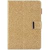 Folio Case for iPad mini 5 4 3 2 1 7.9-inch Tablet with Hand Strap, Techcircle Multi-Angle View Stand Glitter Leather Smart Flip Protective Cover with Card Holder & Pencil Loop, Wake/Sleep, Gold