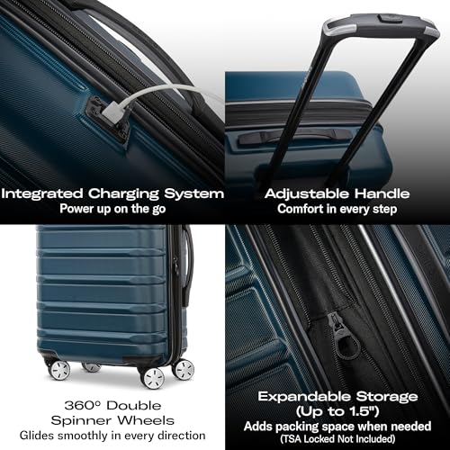 Image of Samsonite Omni, Purple, Carry-on Spinner, Omni 2 Hardside Expandable Luggage With Spinners