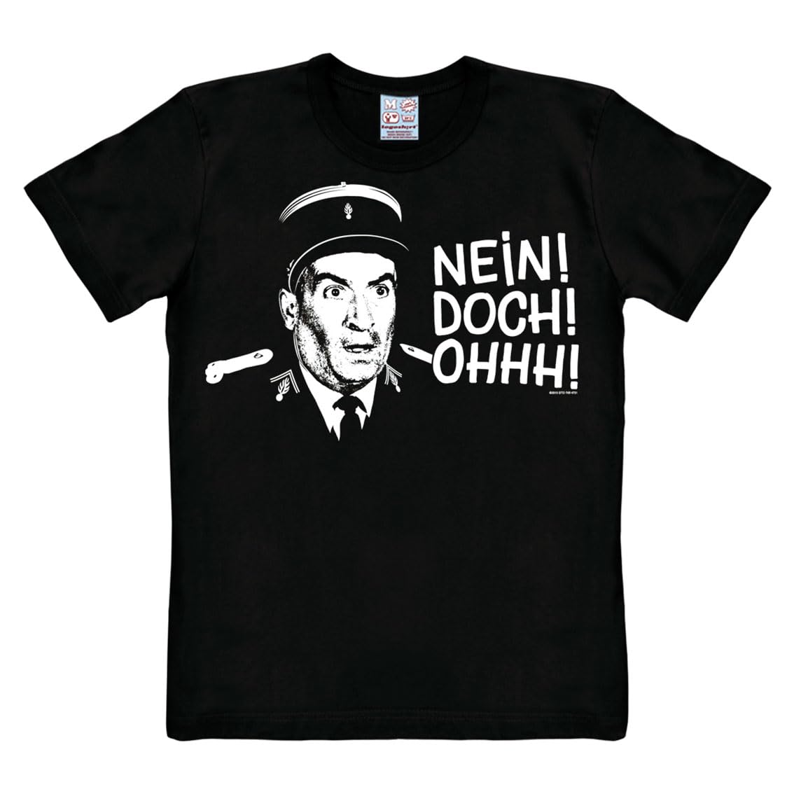 Logoshirt® Louis de Funès Nein! Doch! Ohhh! T-Shirt Damen & Herren | Offiziell lizenziertes Louis de Funes-Merchandise, kultiges Gendarm-Motiv, 100% Baumwolle, hochwertiger Frontprint