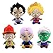 wqmdeshop Peluches 5 Piezas Nuevo Dragon Ball Goku Vageta Super Saiyan Dios Piccolo Future Trunks Peluches Llavero Bebé Niños Regalo De Cumpleaños
