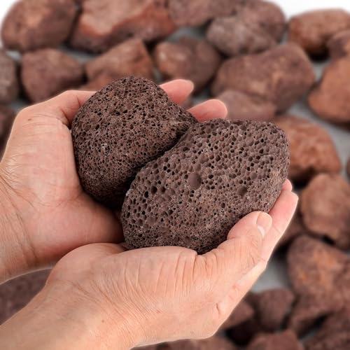 Image of Onlyfire 10Lbs Large Red Lava Rock for Fire Pit /Fireplace /Landscaping
