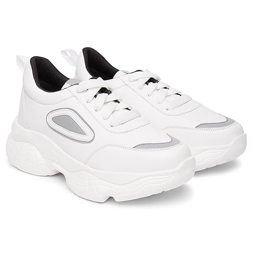 Longwalk Womens Sneaker Walking Shoes for Girls White Shoes Collections