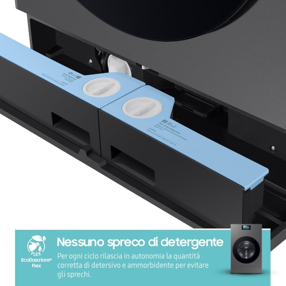 LAVASCIUGA SAMSUNG BESPOKE AI LAUNDRY COMBO WD18DB8995BZ 18 + 11 KG 1000 GIRI POMPA DI CALORE CARICO FRONTALE ECODOSATORE INVERTER (Ricondizionato)