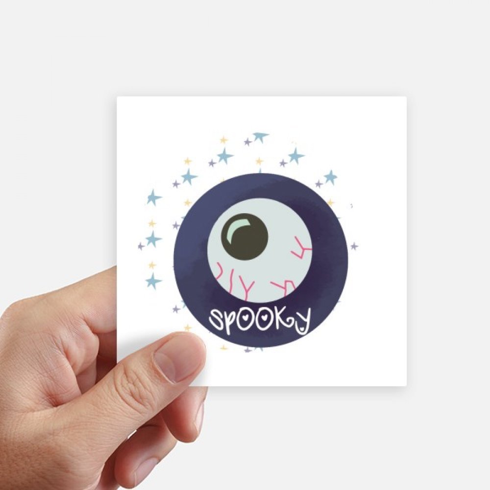 Autocollant Halloween oeil réaliste carré 10cm DIYthinker lot de 8 stickers multicolor