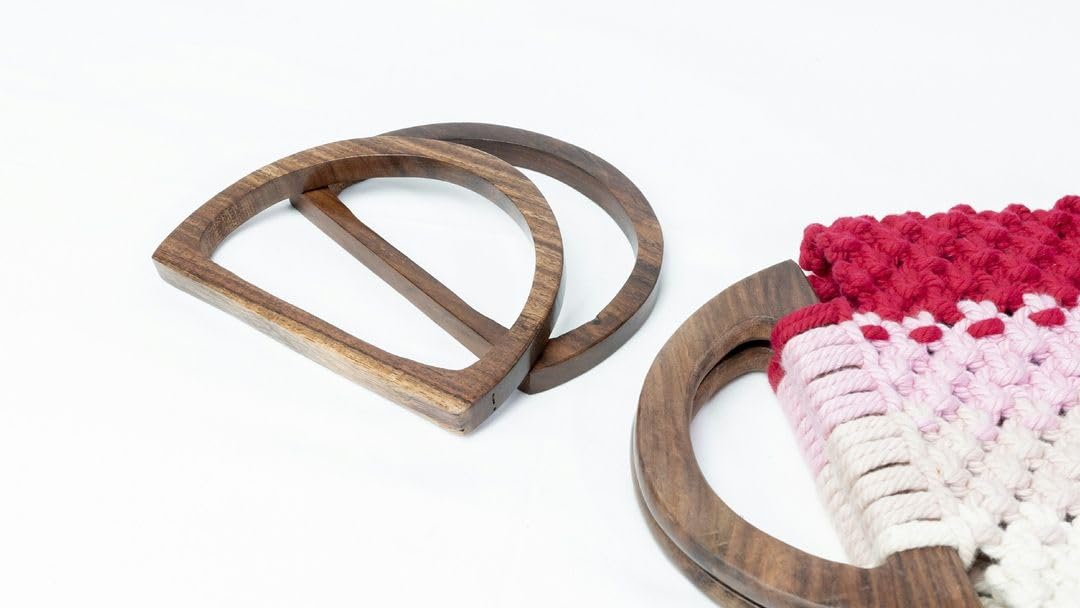 Sheesham Wooden Handles - Macrame Purse Making -2 Sheesham Wooden Handles - Macrame Purse Making -2