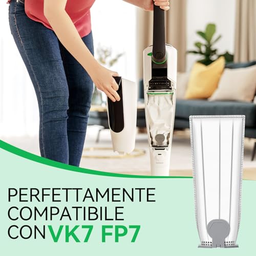 12 Staubsaugerbeutel kompatibel mit Vorwerk Folletto VK7 FP7 VK7S FP7S Staubsaugern, inklusive 12 Folletto-Beutel + 2 Hepa-Filter + 6 Duftstoffe + 2 Mehrzweckbürsten - Vorwerk Folletto Ersatzteile
