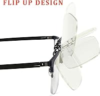 Vista 6 de Lentes de lectura con clip con función de bloqueo de luz azul para lentes graduados con clip unisex (transparente, 4.0)