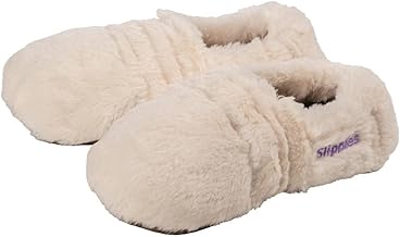 Wärmesc Shoes Medium 36-40 Lavender Filling Warmies Slippies Deluxe Cream Plush Slippers With Removable