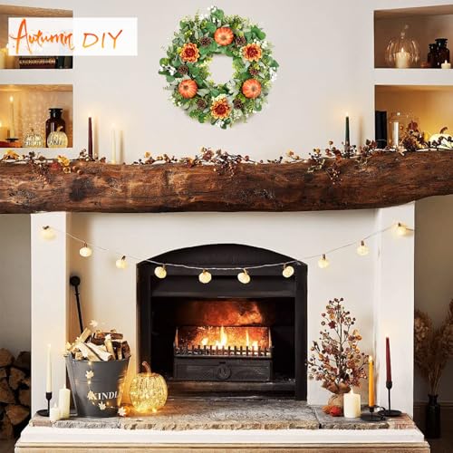 COLORSPEC Eucalyptus Wreath for Front Door, 46 cm/18 inch Spring Summer Green Wreath, Lifelike Artificial Small Door Wreath Decoration for Farmhouse, Wedding, Home, Window, Wall, Fireplace - Image 5