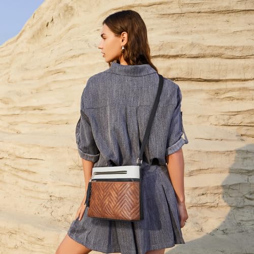 Image of BOSTANTEN Crossbody Purses for Women Medium Shoulder Bag Quilted Handbags with Zipper Pocket