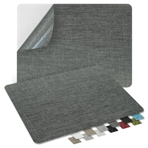 ZESION 2Pcs Self-Adhesive Linen Fabric Patches Quick Repair for Sofas Tents Car Seats/8 x 11 Dark Grey