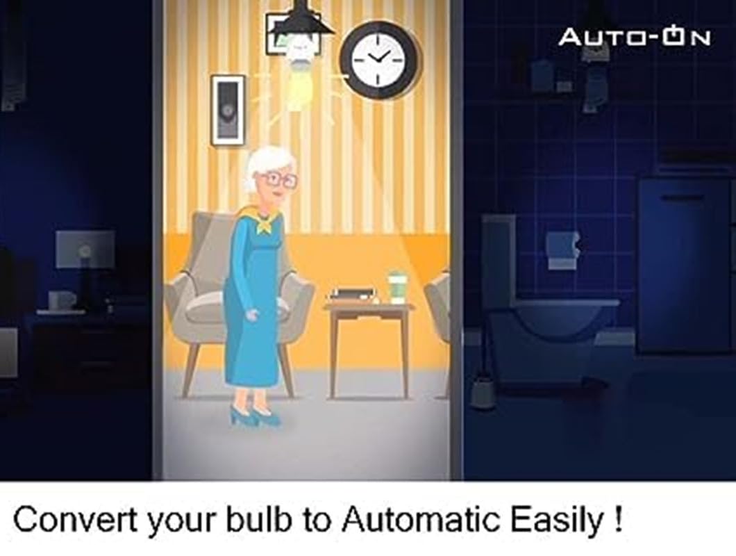 Auto-ON Motion Sensor Bulb Holder (Converts Any Bulb to Automatic) (Electricity Saver) (No Day/Night Sensing) (One Year Waranty)- Pack of 1