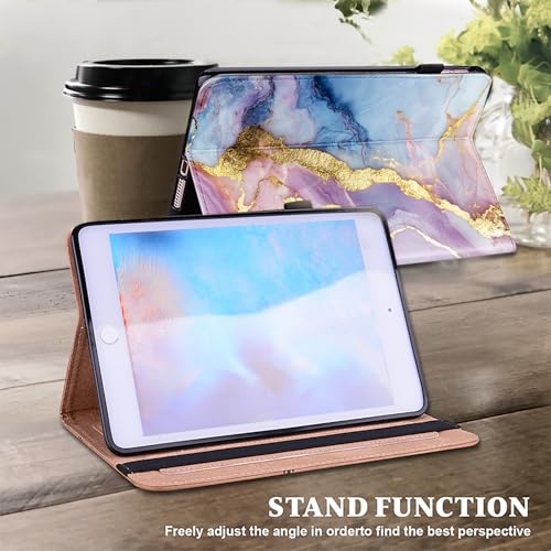 Coque iPad Mini 7 2024 luxe marbre bicolore étui cuir de qualité - 5