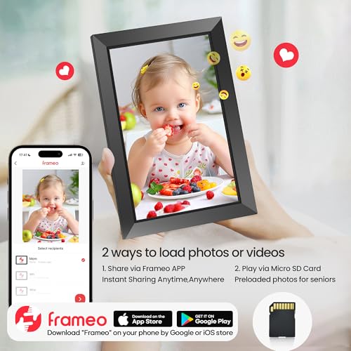 Frameo Digital Photo Frame-10.1" WiFi Digital Picture Frame IPS Touchscreen 1280 * 800, Built-in 32GB Storage Electronic Photo Frame, Auto-Rotation, Share Photo or Video Instantly via Frameo APP - Image 3