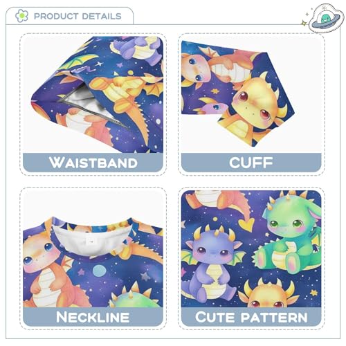 JUNZAN Cartoon Little Cute Dragons Little Girls Pullover Hoodie Crewneck Tops Clothing Shirts Athletic 4T3