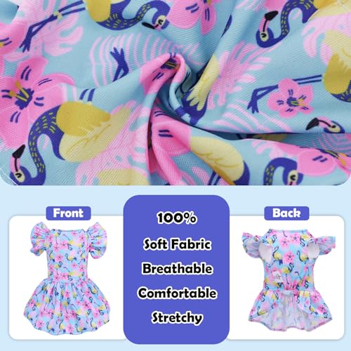 Image of CuteBone Frilly Dog Dress Princess Puppy Birthday Dresses with Ruffled Sleeves Cat Clothes Outfit for Small Dogs Girl Pet Apparel