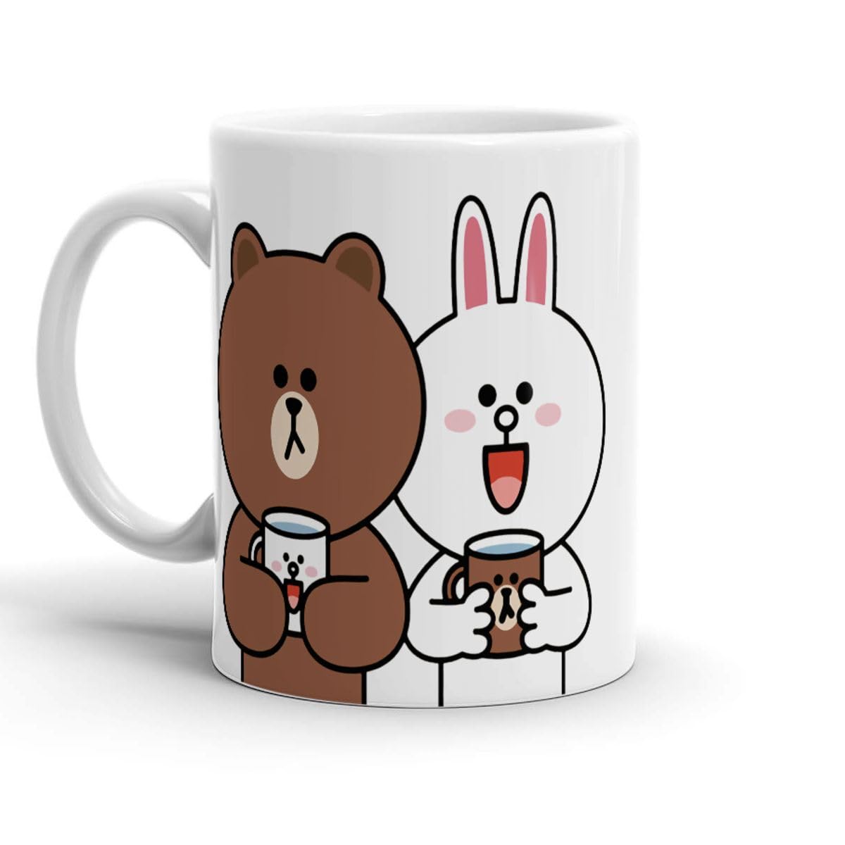 Mug Cute Ceramic Brown Tea Bear Birthday Cony Travel Bunny Cups Rabbit Lovers 11 15 Oz Coffee Mugs Gifts For Friend Family Christmas
