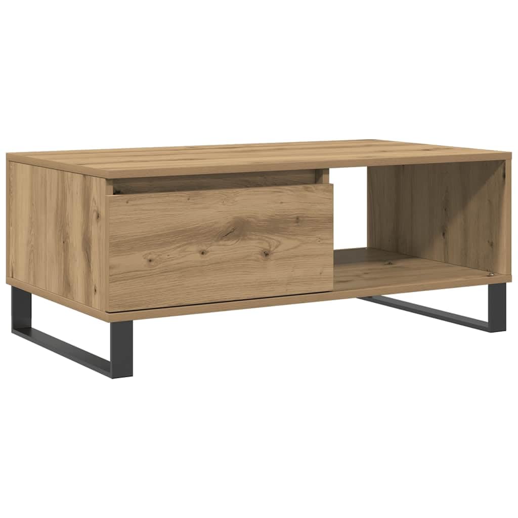vidaXL Mesa de Centro Madera de ingeniería Roble Artisan 90x50x36,5 cm, mesita de Centro, Mesa de sofá, mesita Decorativa, Mesa Auxiliar
