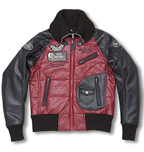 Von Dutch ボンダッチ レザージャケット M ライダースジャケット Amazon | ボンダッチ(VonDutch) フェイクレザージャケット RED