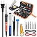Soldering Iron Kit Electronics, Yome 14-in-1 60w Adjustable Temperature Soldering Iron with ON/OFF Switch, 5pcs Soldering Iron Tips, Desoldering Pump, Tweezers, Stand, Solder, PU Carry Bag