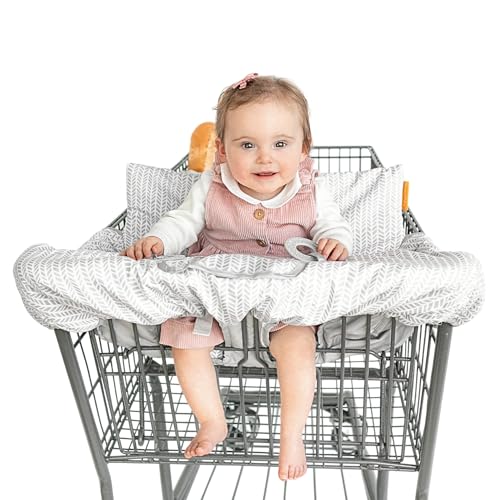 Image of Binxy Baby 2-in-1 Cushy High Chair Cover and Shopping Cart Cover for Baby, Comfortable Cover for Grocery Cart, Universal Fit Cart Cover for Babies, Includes Storage Pouch - Little Arrows