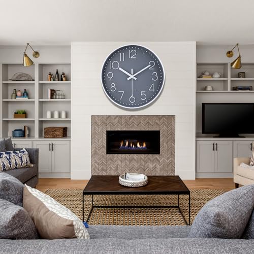 jomparis 16 Inch Large Wall Clock Silent Modern Style for Living Room Office