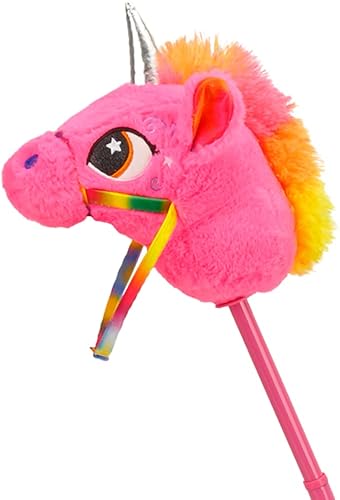 Miniatura 1 de Linzy Bastón de montar de unicornio de peluche, con sonidos de galope, palo telescópico ajustable, ajustable a 3 tamaños diferentes, niños de