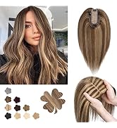 Benehair Hair Topper Human Hair Remy Human Hair Topper with Silk Base Topper One Piece Realistic ...