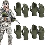 Suhine 4 Pairs Wool Liner Gloves Winter Gloves Thick Warm Wool Gloves Ski Glove for Men Women Snow Cold Weather(Green)