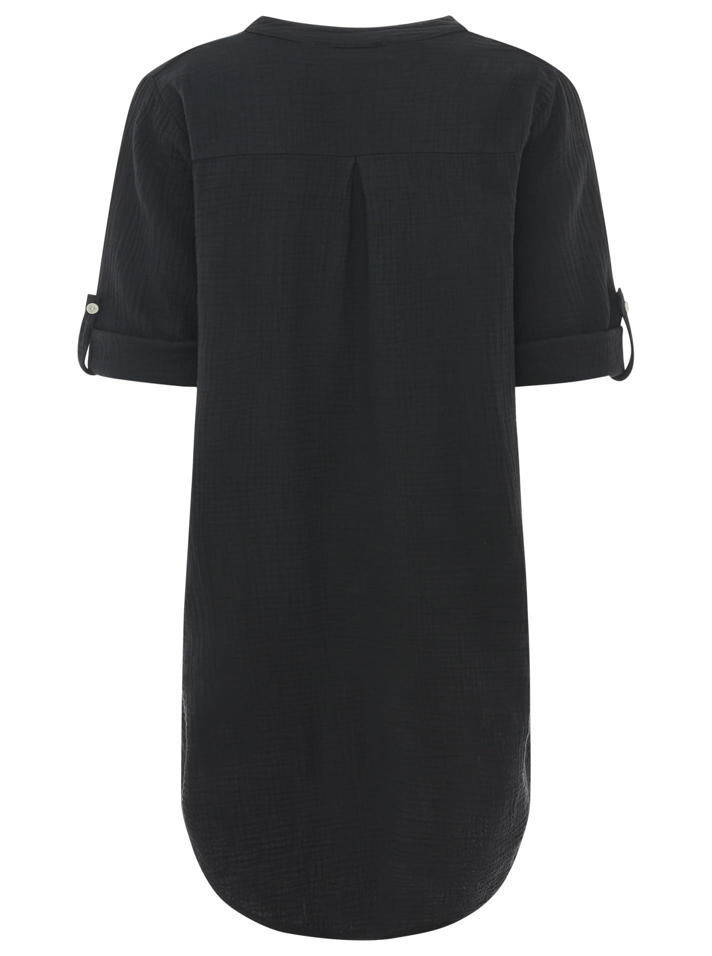 Zwillingsherz Musselin Longbluse aus 100% Baumwolle mit V-Ausschnitt – Hochwertige Tunika für Damen Frauen Mädchen - Sommerbluse Freizeitkleid Strandkleid - Locker luftig perfekt für Frühling Sommer
