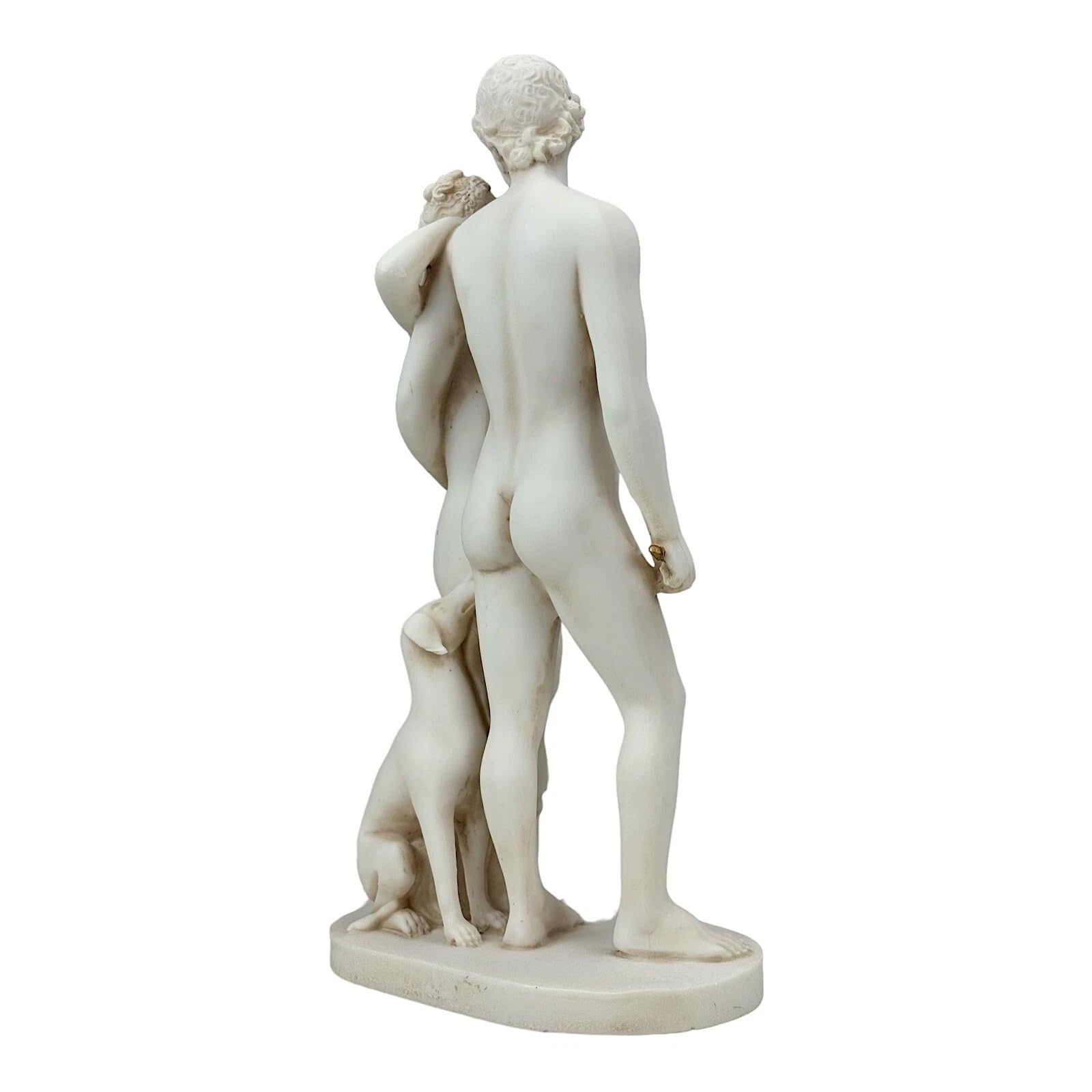 Statua di Venere e Adone di Antonio Canova - Scultura mitologia greca romana in marmo fuso grigio patina riproduzione museo 30 cm fatta a mano in Grecia