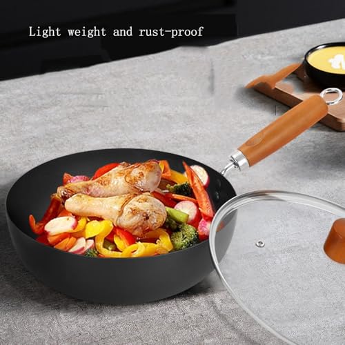 Wok de acero al carbono, fondo plano, 24 cm miniatura 4