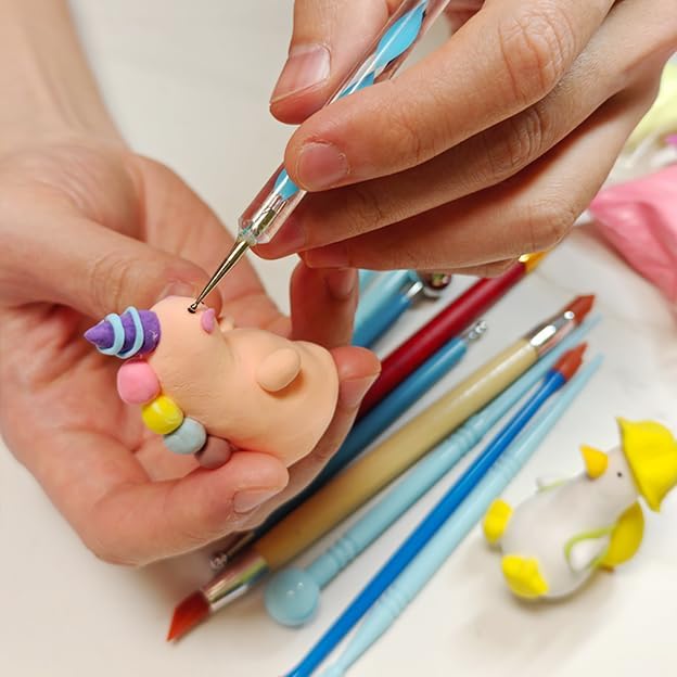 Miniatura 2 de Herramientas de arcilla polimérica, herramientas de modelado de puntos, herramienta de escultura de arcilla de silicona, kit de arcilla seca al aire