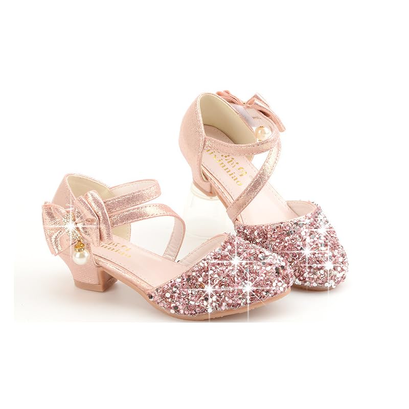 Girls Princess Shoes Sparkly Sequins Toddler Mary Jane Sparkling Bow Girl Wedding Shoes Glitter4