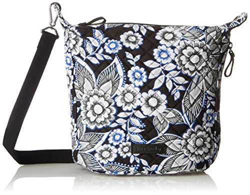 Vera Bradley Women's Signature Cotton Carson Mini Hobo Crossbody Purse, Snow Lotus