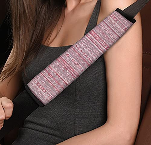 Confezione da 2 Imbottiture per Cintura di Sicurezza Imbottiture per Imbracatura Auto con Gancio e Passante, Cuscino da Viaggio Copri Cintura di Sicurezza per Auto (colorato C)