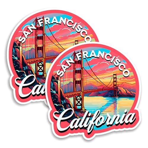 Imanes decorativos vinilo 4 pulgadas 2-pack San Francisco miniatura 1
