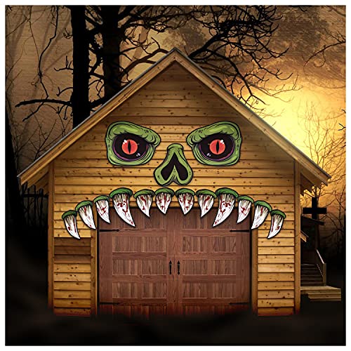 CCINEE Halloween Monster Face Outdoor Decoration,Large Eyes Fangs Nostril Garage Door Archway Entryway Trunk Decorations for Halloween Outdoor Decoration Props Supplies CCINEE Halloween Monster Face Outdoor Decoration,Large Eyes Fangs Nostril Garage Door Archway Entryway Trunk Decorations for Halloween Outdoor Decoration Props Supplies