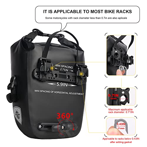 Rhinowalk Fahrrad Gepäckträgertasche Wasserdicht 7L Fahrradtasche für Gepäckträger Fahrrad...