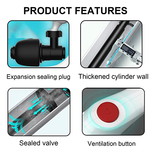 Opblaasbare toiletplunjer, multifunctionele toiletzuiger, toiletplunjer ontstopper met 3 plunjerkoppen en inflator, voor toilet, gootsteen, vloerafvoer, afvoerbassin - Afbeelding 8