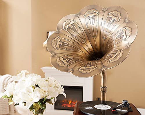 SXLCKJ Gramophone en Bois, Style rétro, Lecteur de Disque Vinyle Antique Big Horn, Prise en Charge de la Lecture de… - Les Beatles, Paul McCartney, John Lennon, RIngo Starr, George Harrison SXLCKJ Gramophone en Bois, Style rétro, Lecteur de Disque Vinyle Antique Big Horn, Prise en Charge de la Lecture de… – Image 5