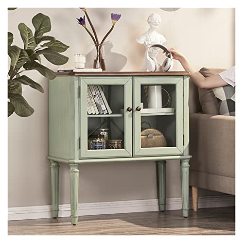 TOMYEUS Anrichte Sideboard Weinkabinett Retro Wohnzimmerregal Küche High Cabinet Locker Integriert aparadores para Salon (Color : Green) 3 TOMYEUS Anrichte Sideboard Weinkabinett Retro Wohnzimmerregal Küche High Cabinet Locker Integriert aparadores para Salon (Color : Green)